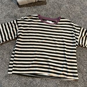 Striped olive and white Shirt